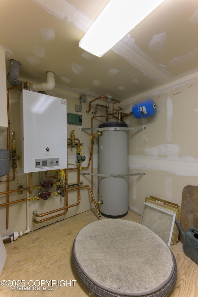 4760 Craftsman Rd, Homer, AK 99603 - utility room featuring strapped water heater and water heater