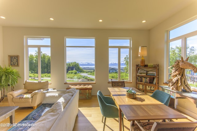 4760 Craftsman Rd, Homer, AK 99603 - dining area with recessed lighting and wood finished floors