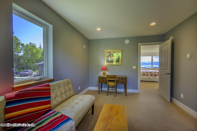 4760 Craftsman Rd, Homer, AK 99603 - living room featuring baseboards, carpet floors, and recessed lighting