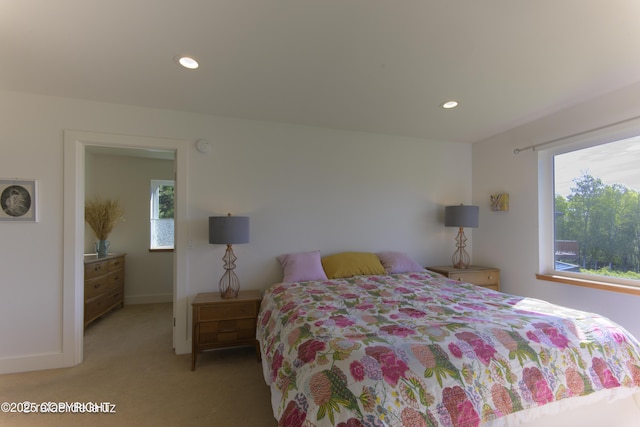 4760 Craftsman Rd, Homer, AK 99603 - bedroom featuring light carpet, recessed lighting, and baseboards