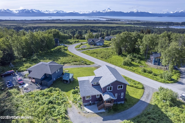 4760 Craftsman Rd, Homer, AK 99603 - drone / aerial view of a heavily wooded area and a mountainous background