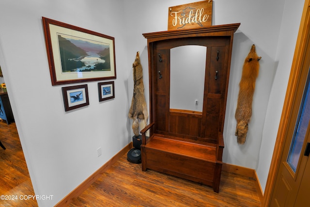 34184 House Dr, Soldotna, AK 99669 - corridor featuring wood finished floors and baseboards