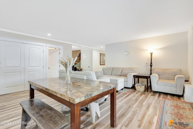 living room featuring light hardwood / wood-style floors