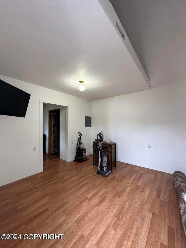 spare room featuring light hardwood / wood-style flooring