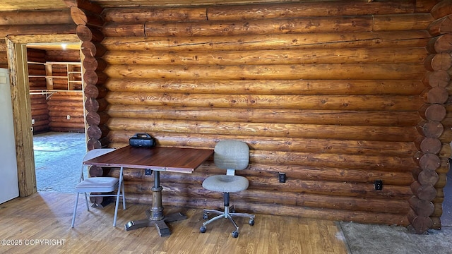68537 Veater Ave, Ninilchik, AK 99639 - office area with wood finished floors and rustic walls