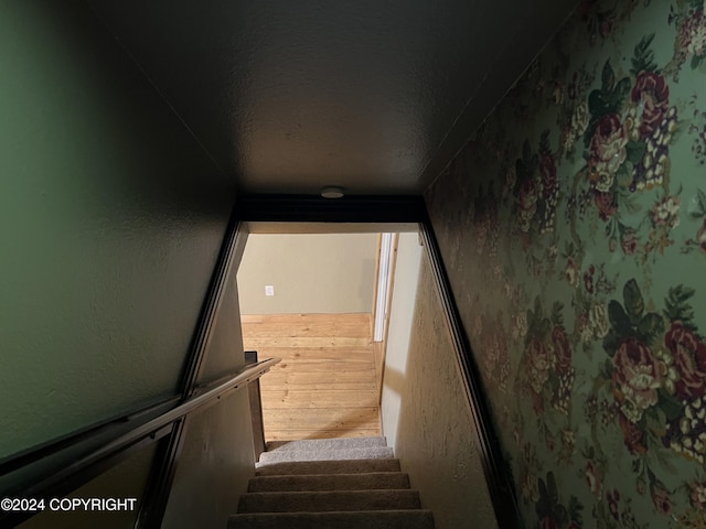 38400 Robinson Loop Rd, Sterling, AK 99672 - stairs with a textured wall and a textured ceiling