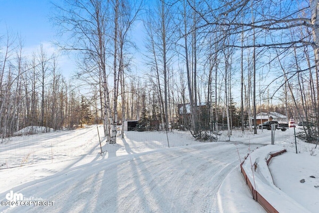 view of snowy yard