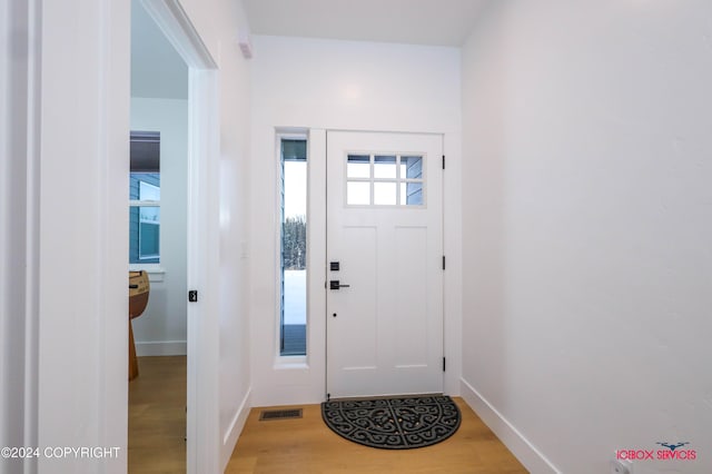 entryway featuring hardwood / wood-style flooring