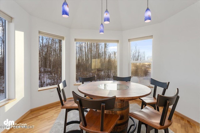 dining room featuring light hardwood / wood-style flooring