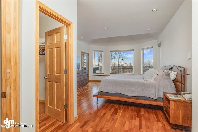 bedroom with wood-type flooring