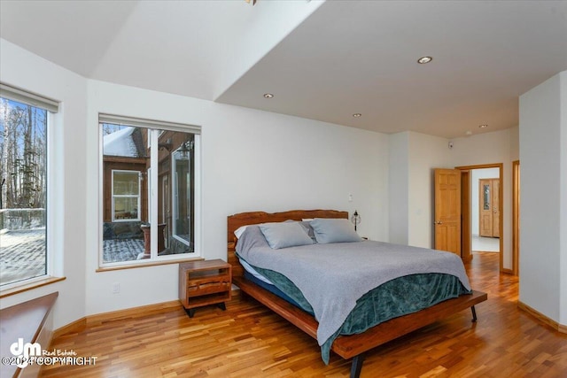 bedroom featuring light wood-type flooring