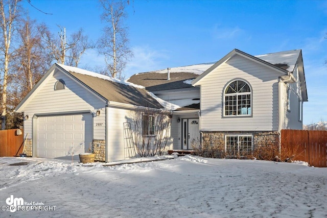 view of front of home featuring a garage