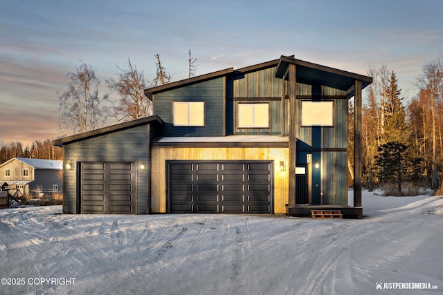 contemporary house with a garage