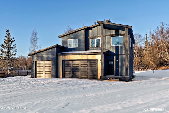 view of front of home with a garage