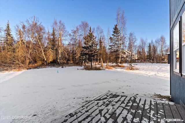 view of snowy yard