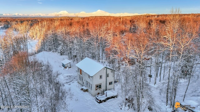 view of snowy aerial view