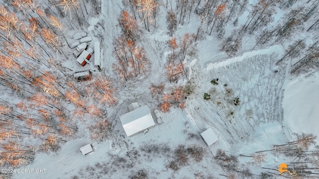 view of snowy aerial view