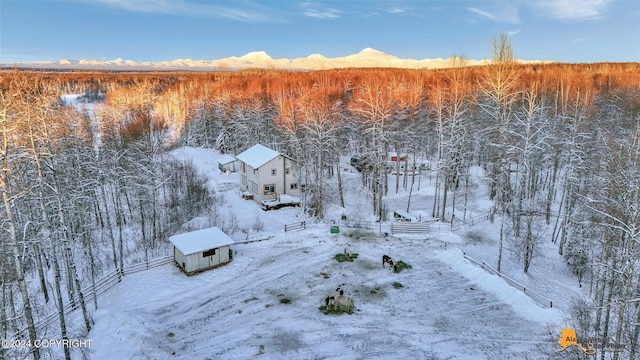 view of snowy aerial view