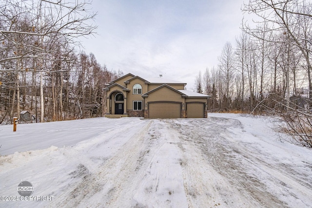 view of property with a garage