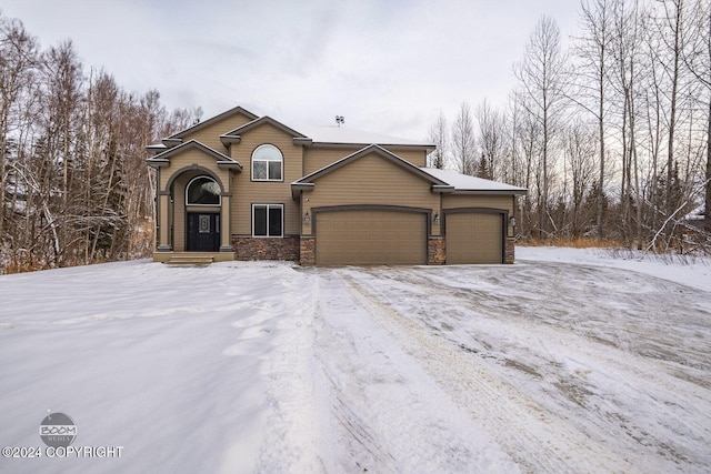 view of property with a garage