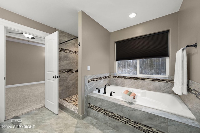 bathroom with plus walk in shower