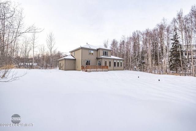 exterior space with a wooden deck