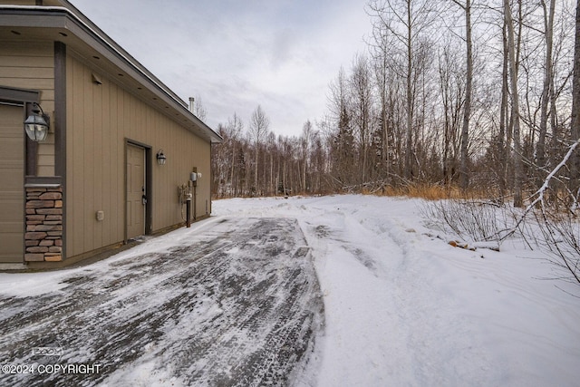 view of snowy yard