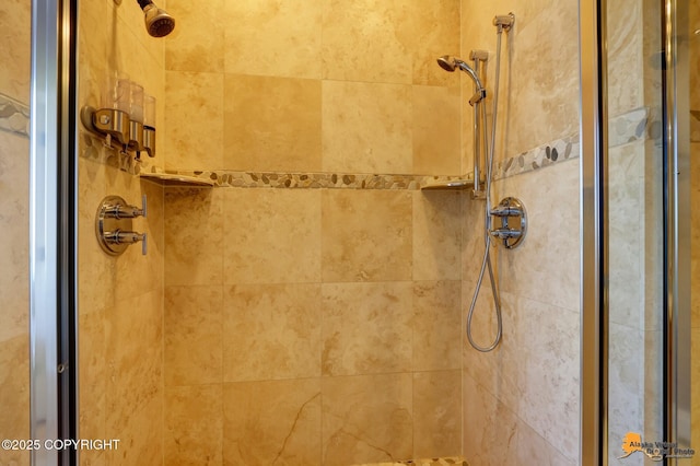 details with a shower stall