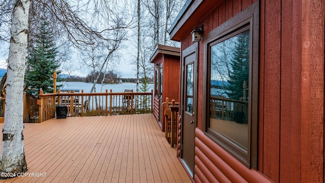 L31A No Rd, Big Lake, AK 99623 - wooden deck featuring a water view