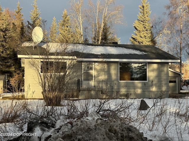 view of snowy exterior