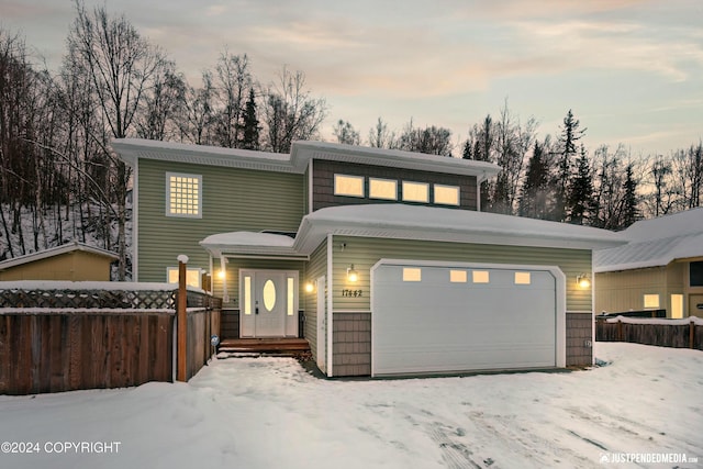 view of front of home featuring a garage