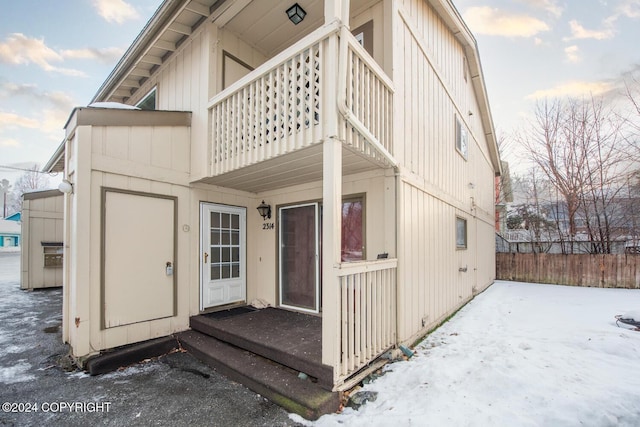 exterior space with a balcony