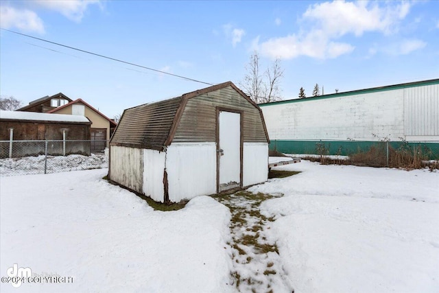 view of snow covered structure