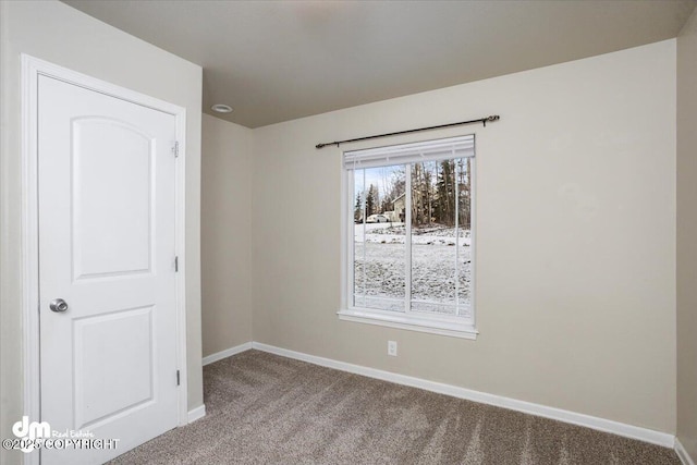 spare room with light colored carpet