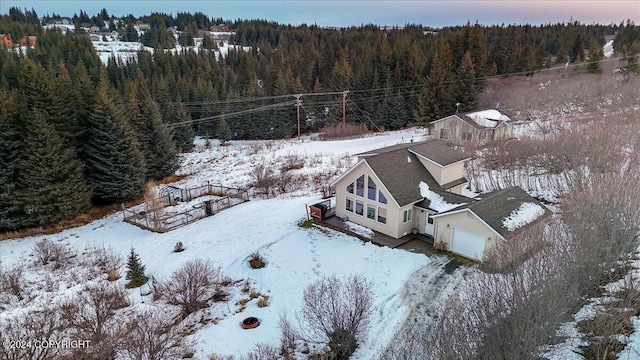 view of snowy aerial view