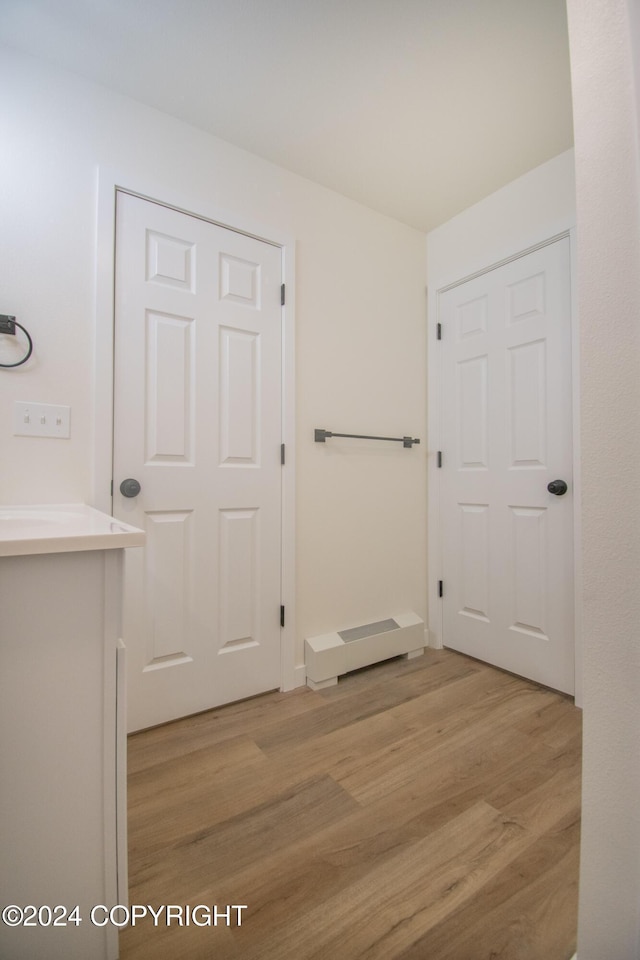 interior space featuring light hardwood / wood-style floors