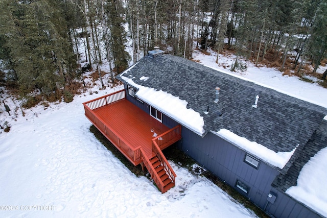 view of snowy aerial view