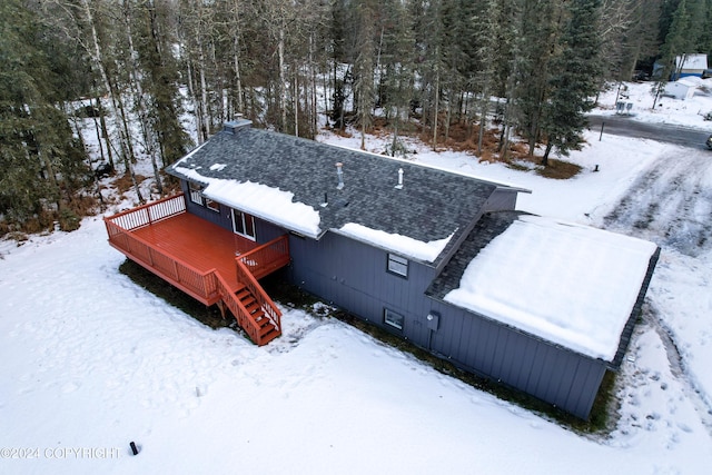 view of snowy aerial view