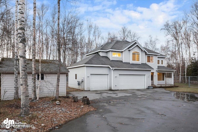 view of home's exterior with a garage