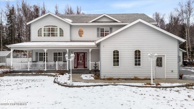 view of front of house featuring covered porch