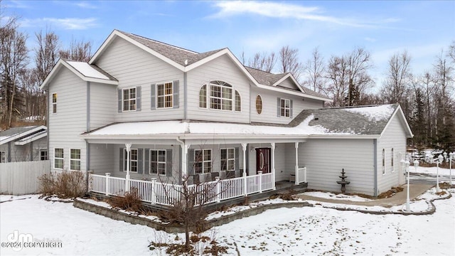 view of front of property with covered porch