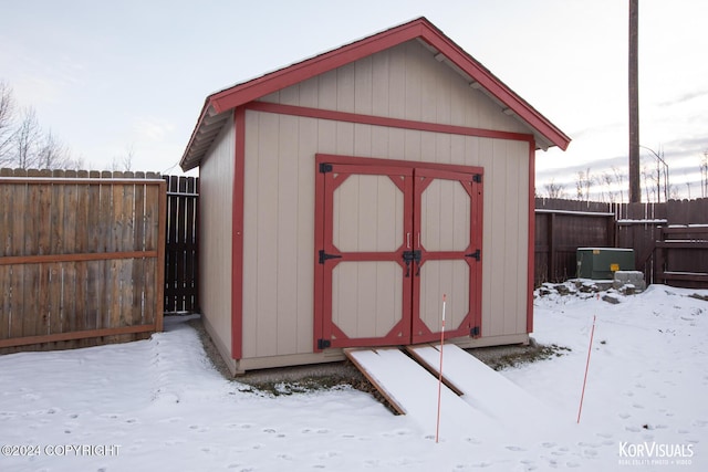 view of snow covered structure