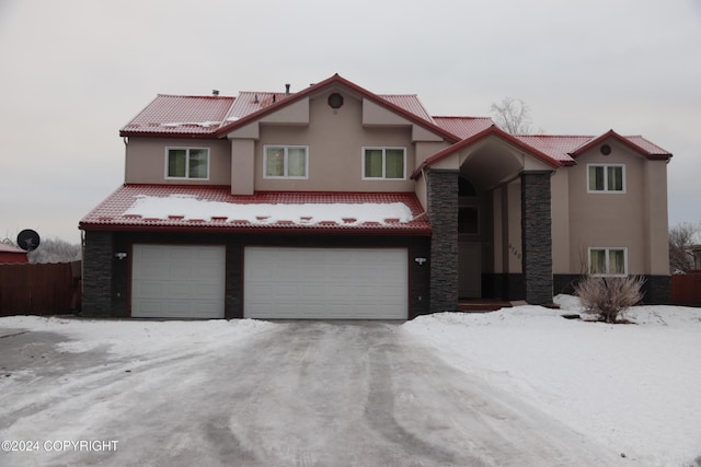 view of front facade with a garage