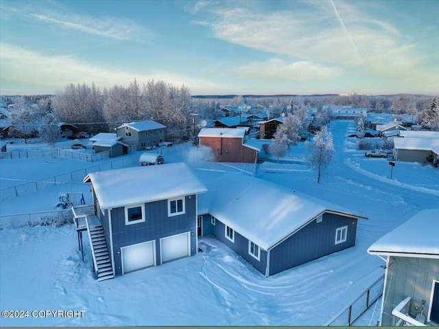 view of snowy aerial view