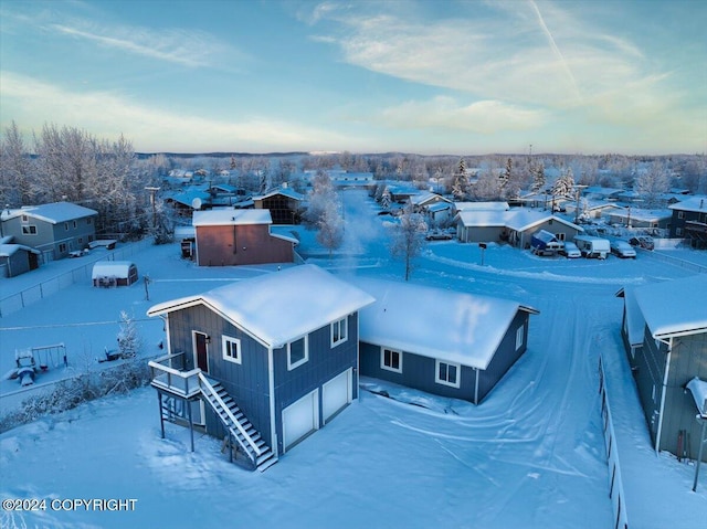 view of snowy aerial view