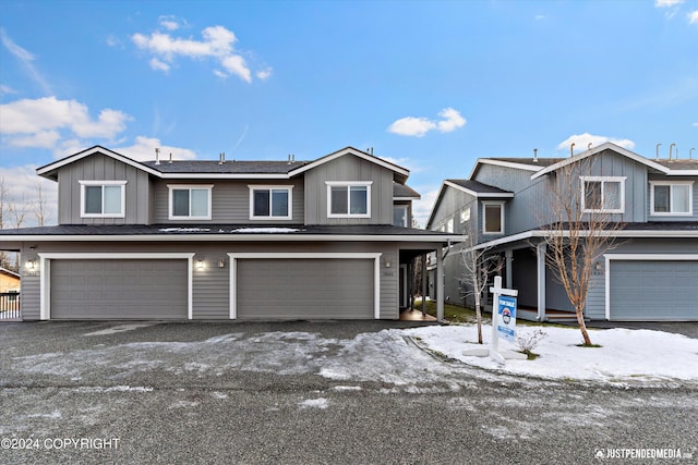 view of front property with a garage