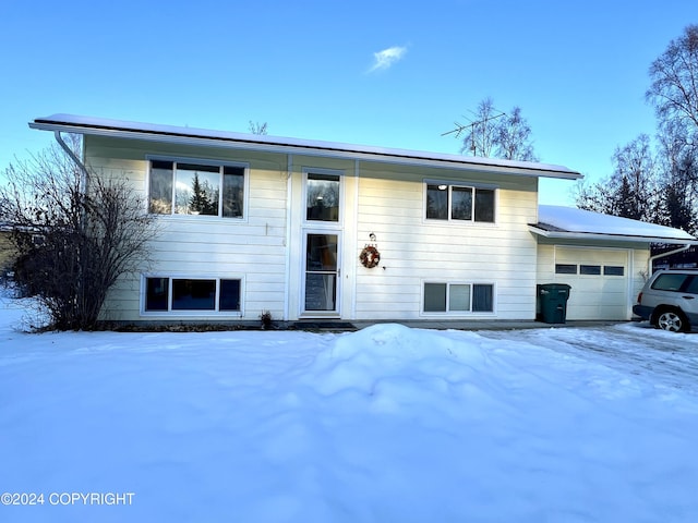 bi-level home with a garage