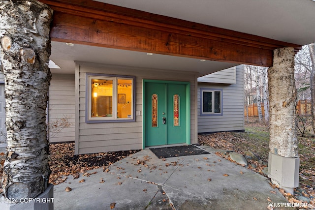 view of doorway to property