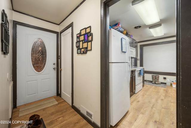 entrance foyer with light wood-type flooring