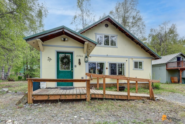 13718 E 1st St, Talkeetna, AK 99676 - view of front of house with a deck